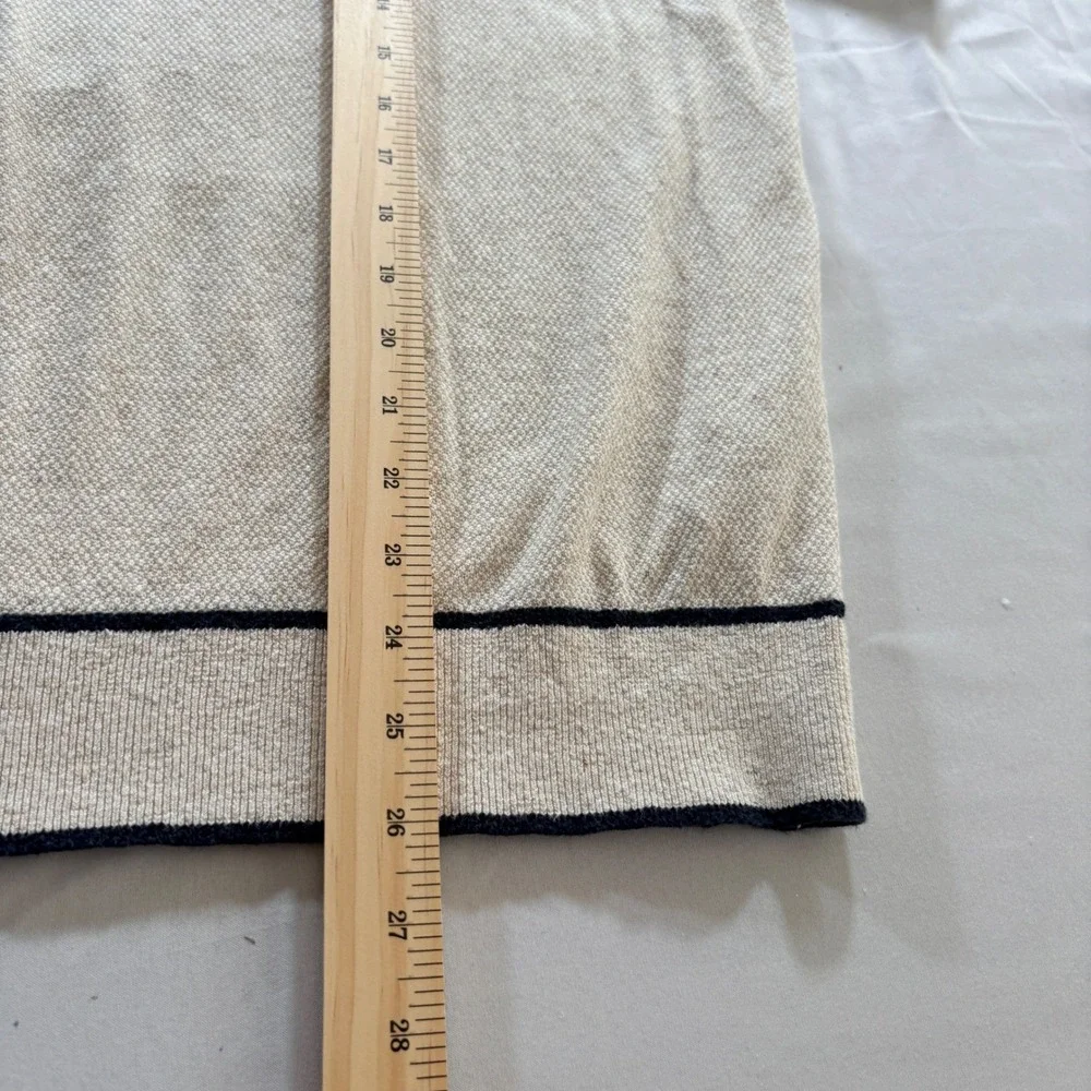 Banana Republic Polo Shirt Mens XXL Beige Silk Linen Blend Knit Short Sleeve